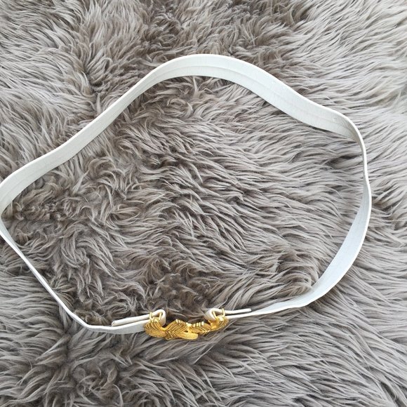 Vintage 1980s Paquette buckle w/ white Talbots belt - 42" - Picture 2 of 5